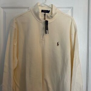 NWT Polo by  Ralph Lauren Ivory Quarter Zip Sweater